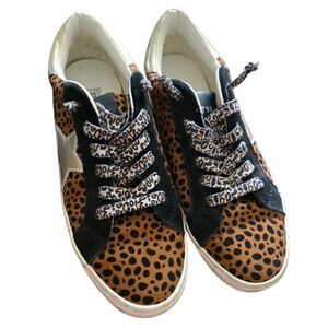 Steve Madden Philosophy Low Top Star Sneakers Leopard Printโ